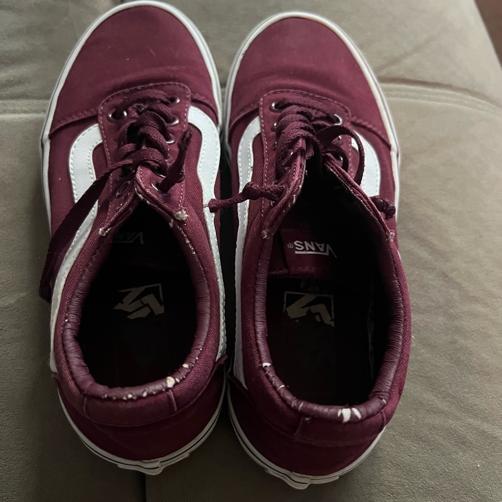 Vans Maroon and White Casual Sneakers